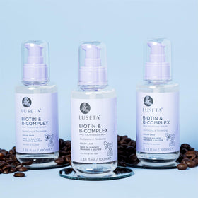 Luseta on bathroom shelf in lifestyle scene suggesting daily use routine