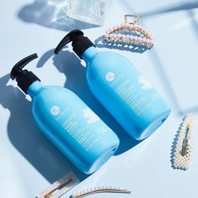 Luseta displayed with coconut, argan, avocado and almond oils as benefits