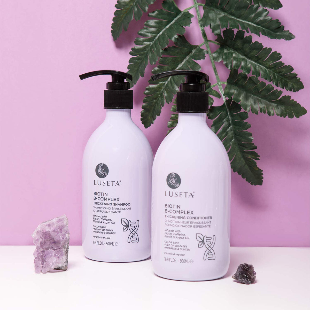 Luseta shampoo pump close-up highlighting easy dispensing and user control