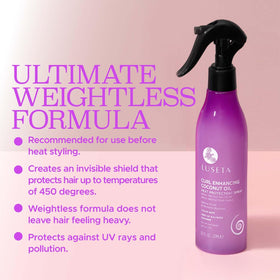 Luseta spray mist in hand demonstrating lightweight, even application
