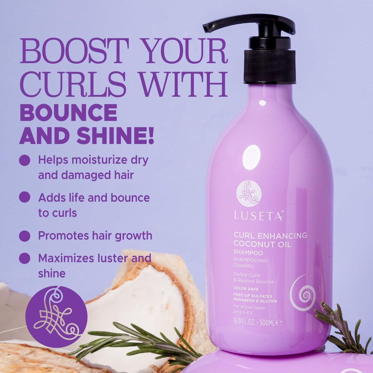 Luseta shampoo lather texture demonstrating gentle foam and slip