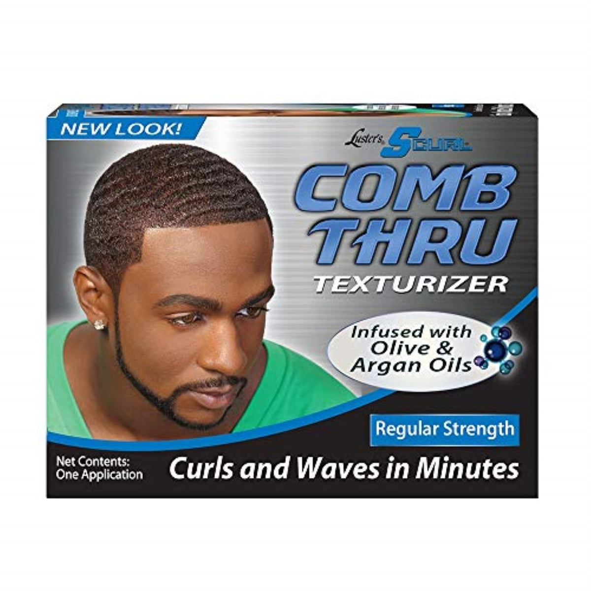 Luster's front packaging of curl text kit showing kit and clear benefit of definition