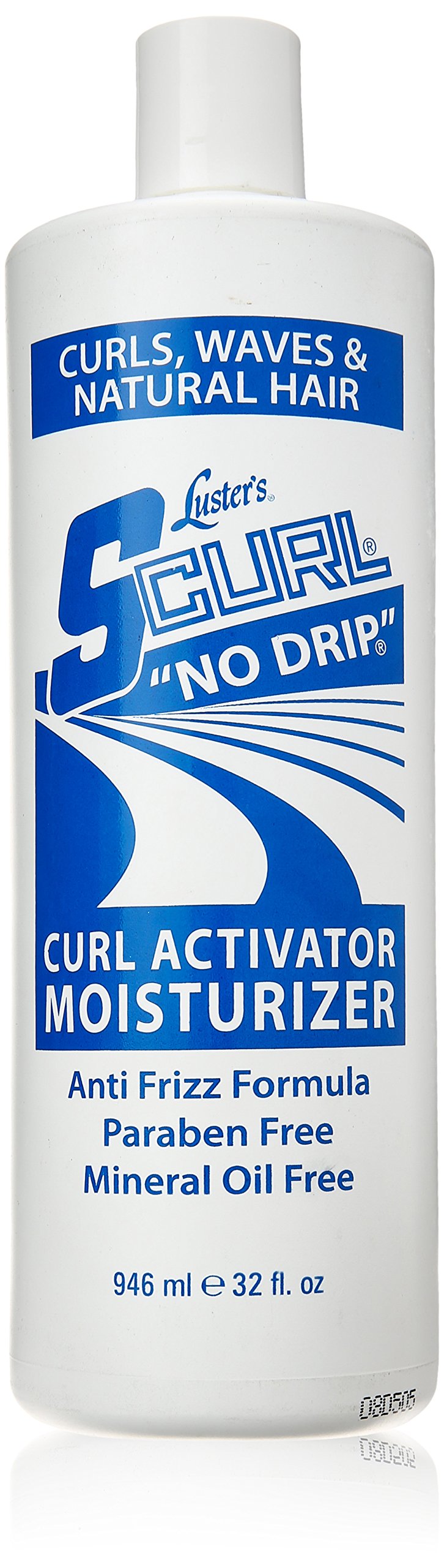 Luster's Scurl jar front label showing 32 oz and curl activator benefits