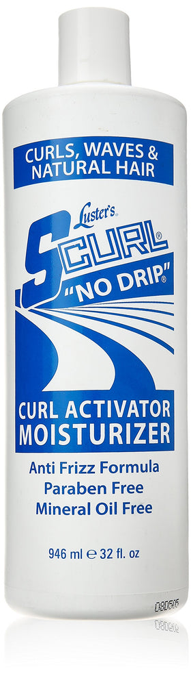 Luster's Scurl jar front label showing 32 oz and curl activator benefits