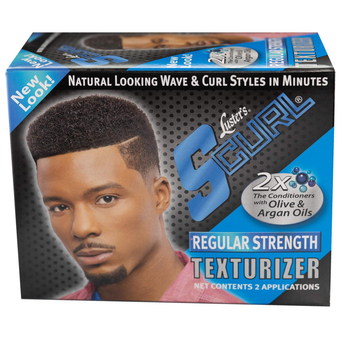 Luster's S-Curl front packaging showing label and benefits for clear identification