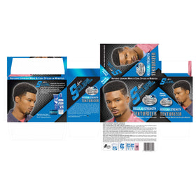 Barbershop model using Luster's S-Curl showing styling results and natural finish