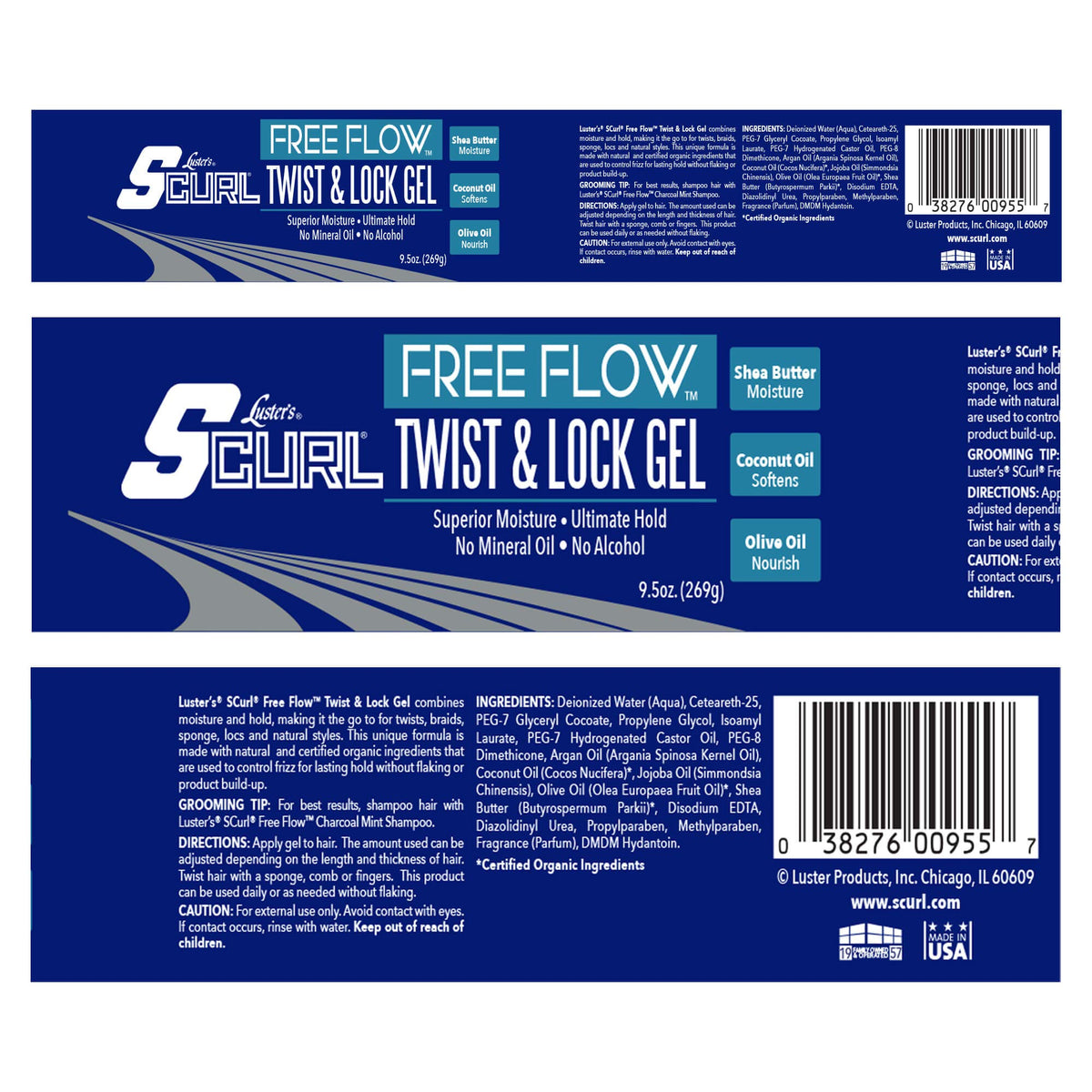 Luster's SCurl jar next to a ruler showing compact travel size
