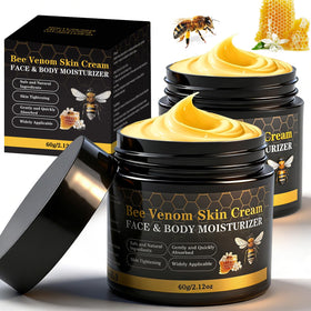 Lustrchron front packaging showing bee venom cream set and benefits
