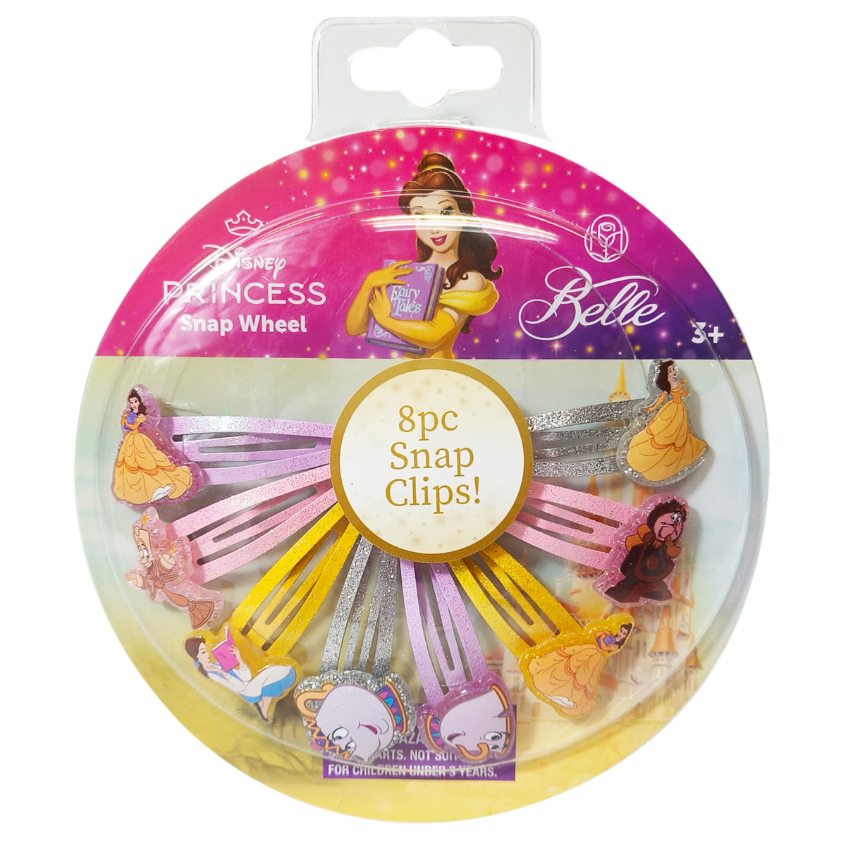 LUV HER front packaging showing eight colorful princess snap clips, clear branding and safe materials