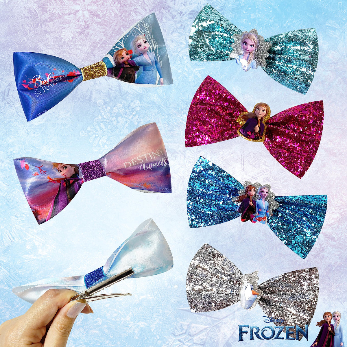LUV HER multiple bows on display card, easy storage and gifting