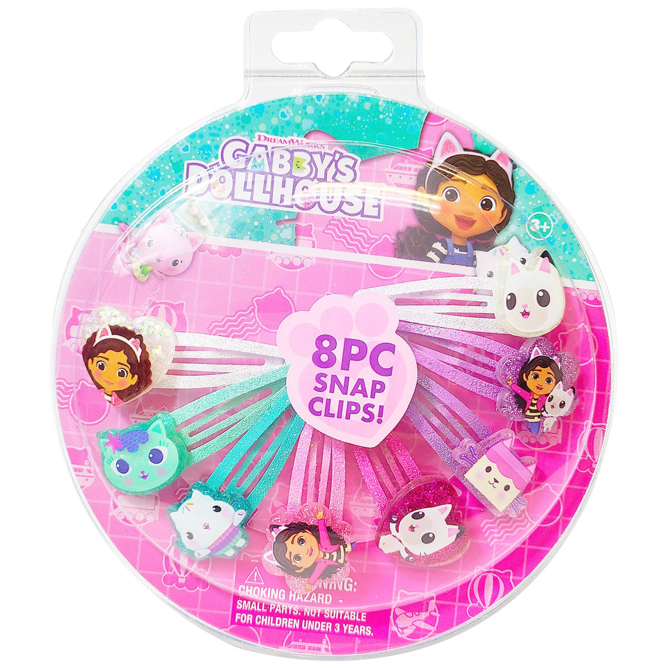 LUV HER front packaging showing 8 colorful Gabby’s Dollhouse clips, safe and fun