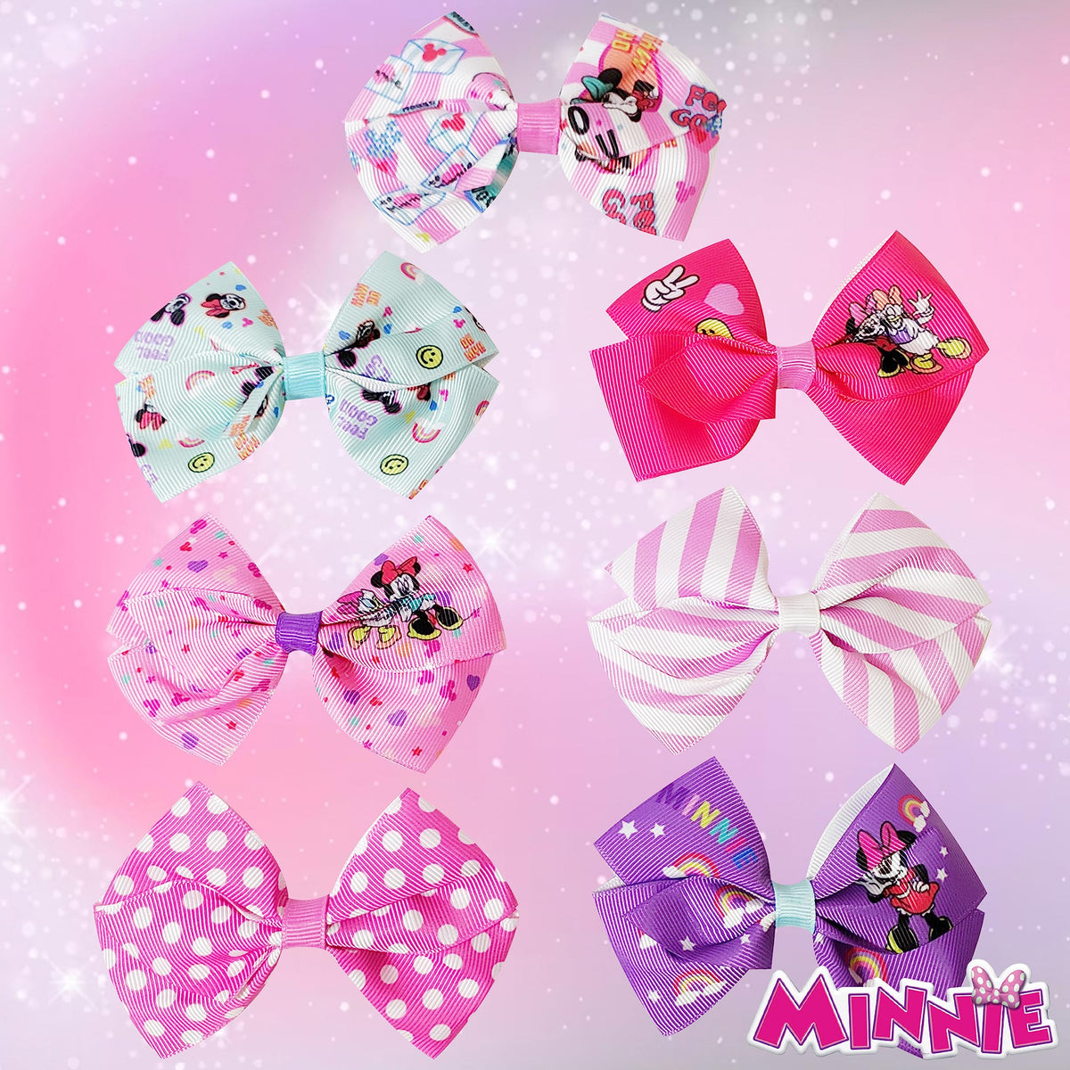 LUV HER bow shown in hand to illustrate 4-inch scale and lightweight feel