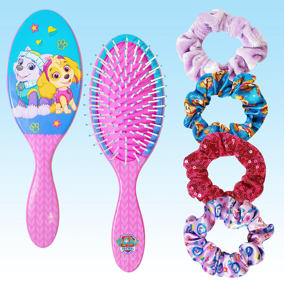 LUV HER brush front view showing Paw Patrol design and easy-grip handle for kids