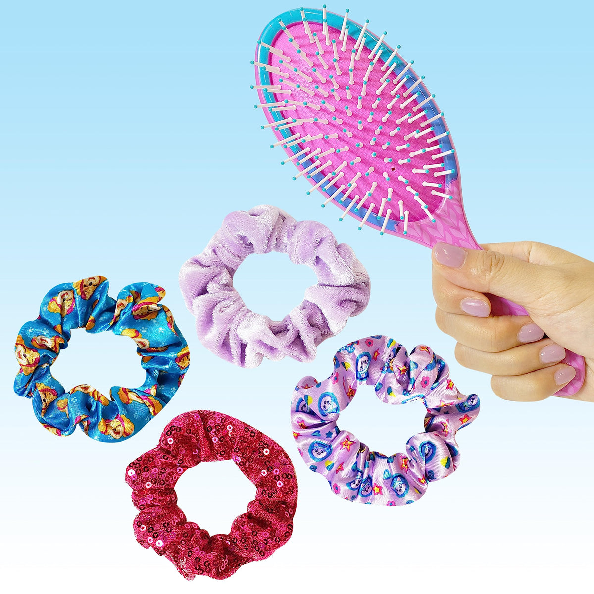 LUV HER multi-color scrunchies array offering gentle hold and outfit matching