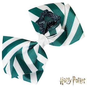 LUV HER bow held in hand to show 4-inch size and child-friendly scale