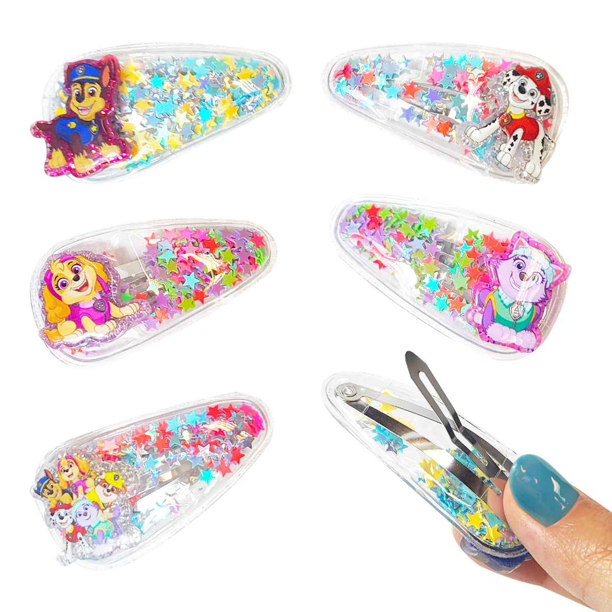 LUV HER clips beside a coin showing scale for size and child-safe fit