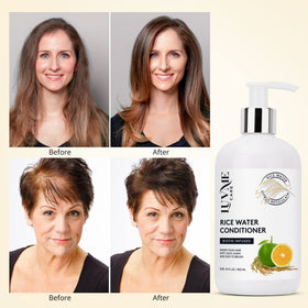 Luv Me Care conditioner texture pouring, shows smooth hydrating formula