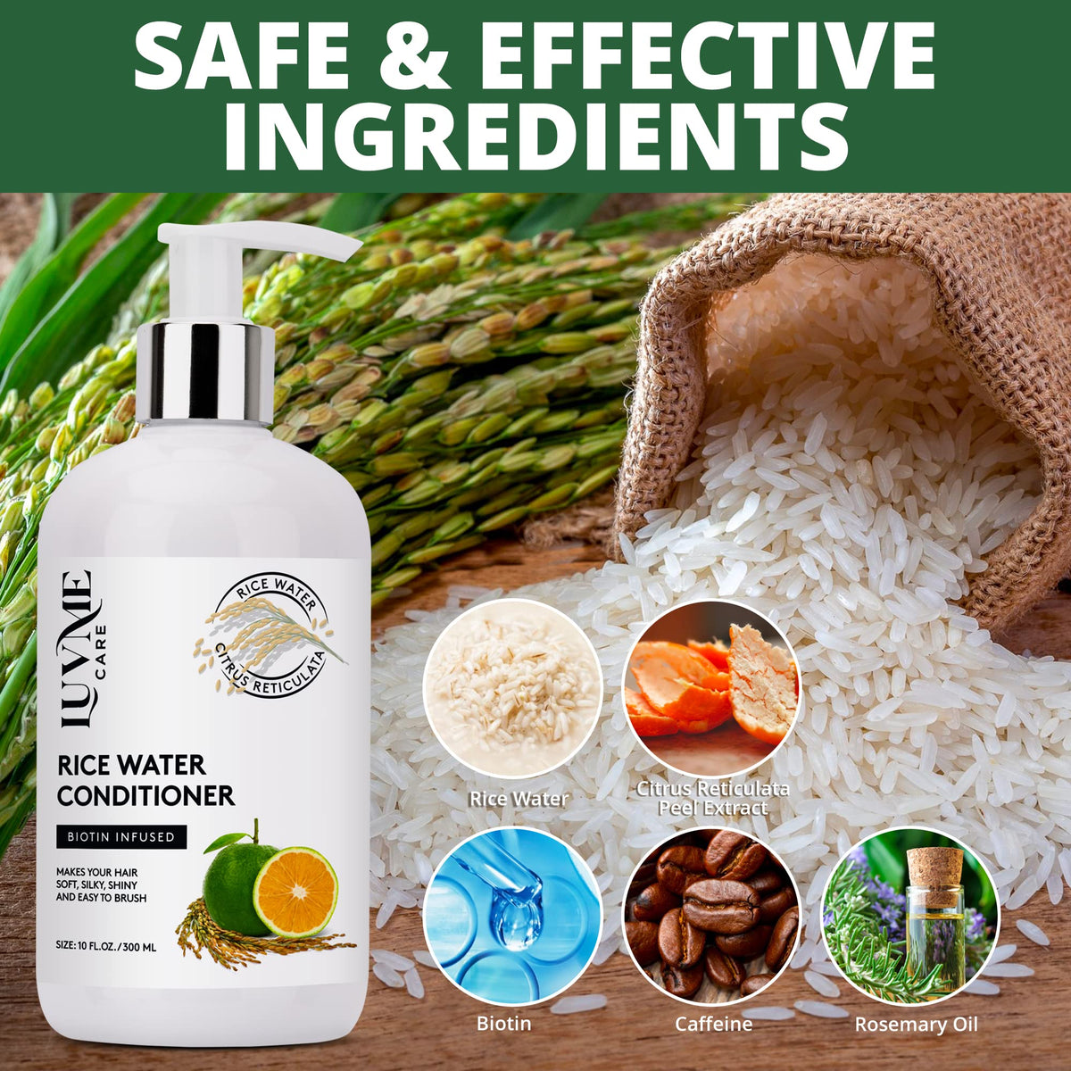 Luv Me Care botanical ingredients flatlay highlighting plant-based extracts