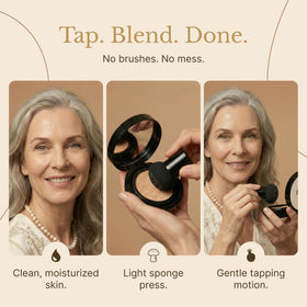 LUVIE creamy cushion texture close-up showing hydrating formula benefit