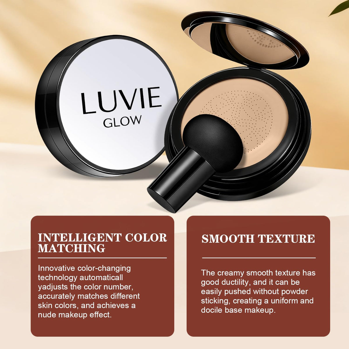 Luvie Glow Foundation in bathroom routine scene highlighting easy daily application and hydration