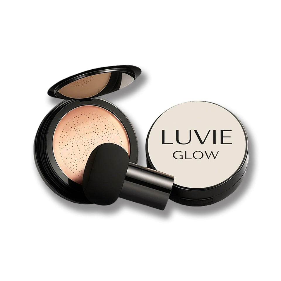Luvie Glow front compact showing sleek packaging and travel-ready design