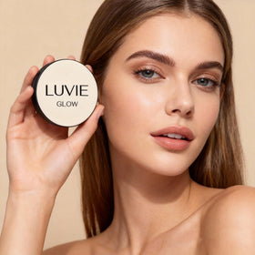 Luvie Glow mushroom applicator close-up for precise, even application