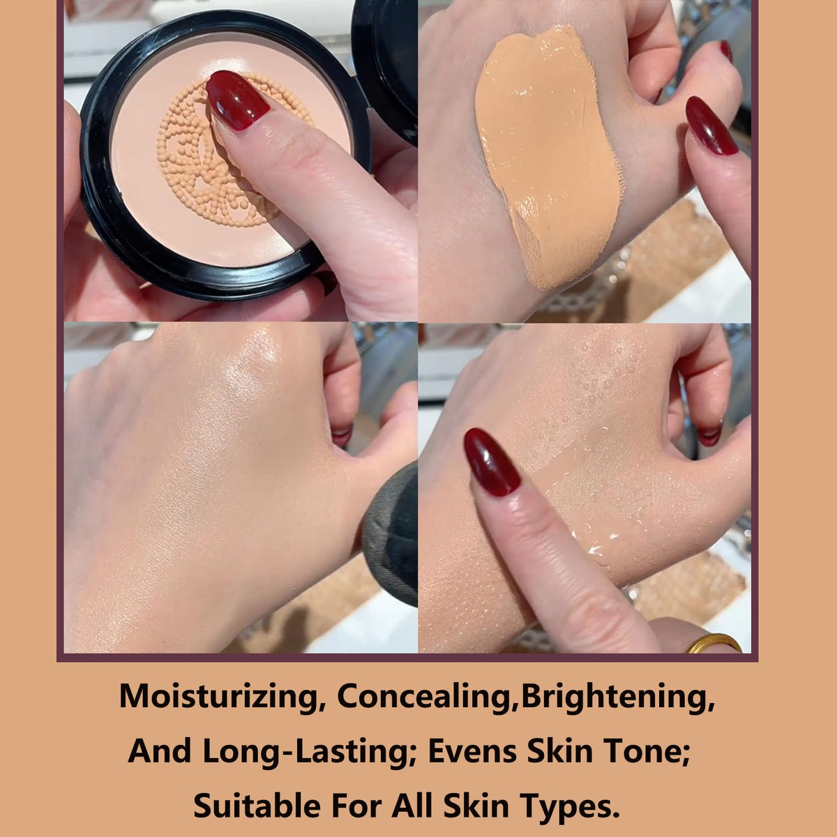 Luvie Glow cream texture swiped on skin demonstrating hydration and coverage