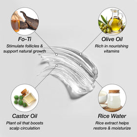 Lux Collection castor oil keratin biotin display emphasizing nourishing benefits