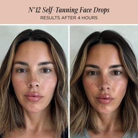 Lux Unfiltered bronzing drops mixed with moisturizer demonstrating blendability and tinted result