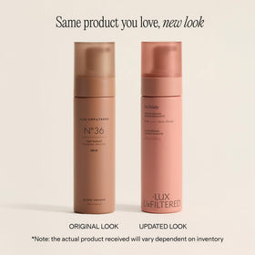 Lux Unfiltered mousse on applicator mitt showing smooth texture and even application