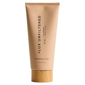 Lux Unfiltered front packaging showing elegant bottle and product sizing benefit