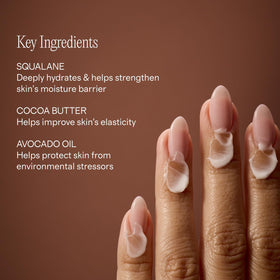 Lux Unfiltered applied to hands demonstrating smooth finish and immediate softness