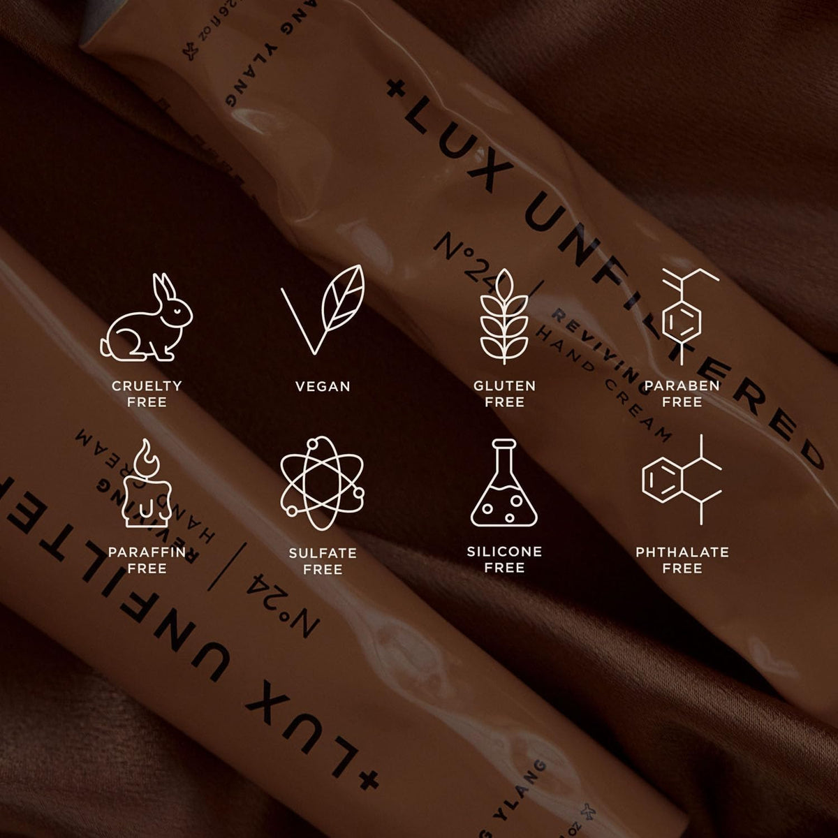 Lux Unfiltered label ingredient list close-up for transparency and clean formulation benefit