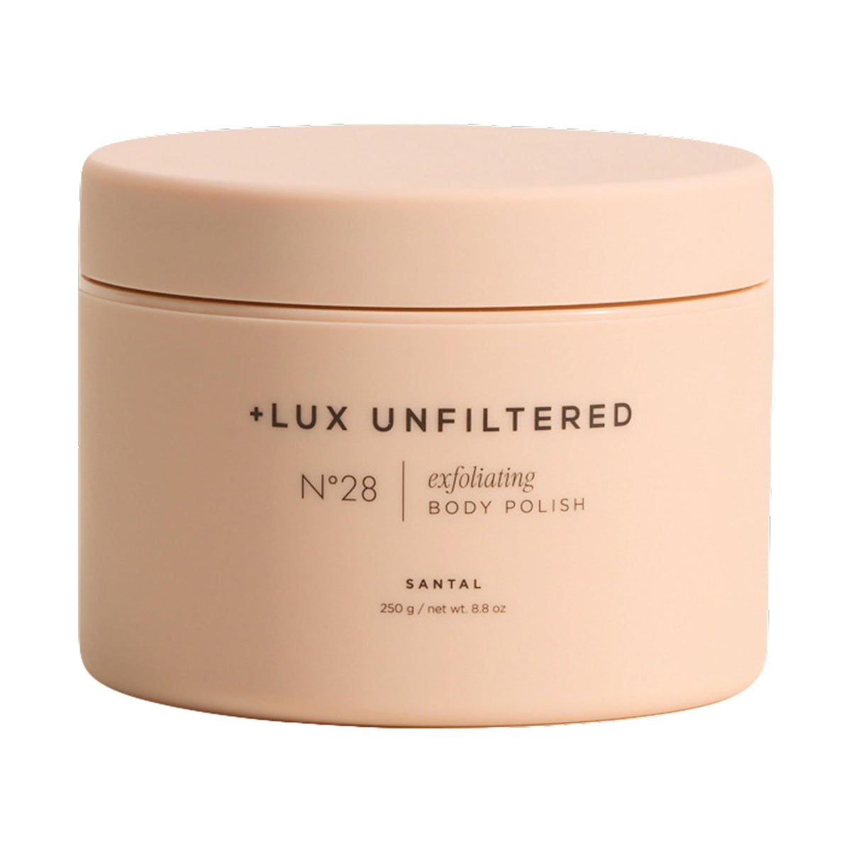 Lux Unfiltered jar front view showing product and label benefits