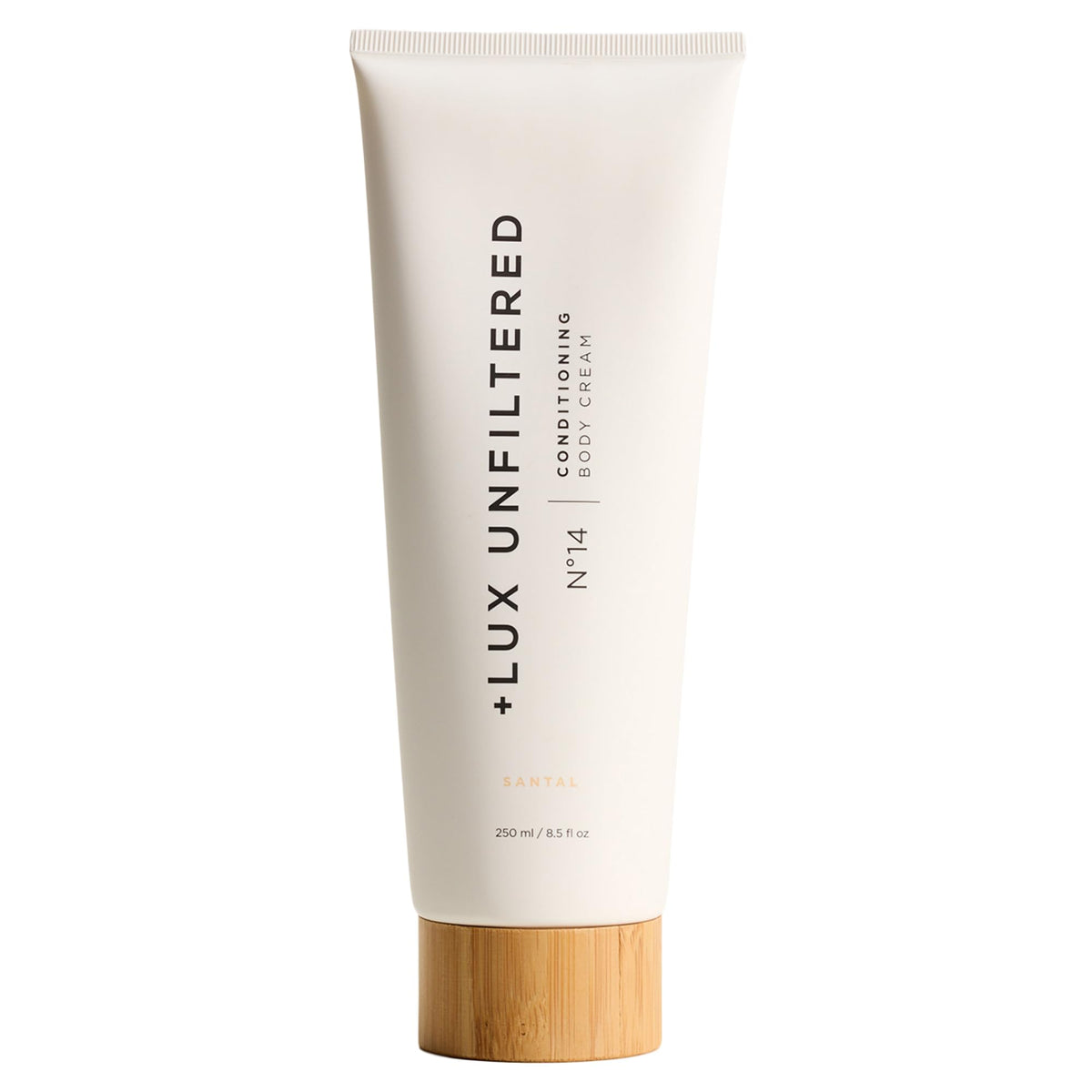 + Lux Unfiltered bottle front packaging showing Santal scent and benefits