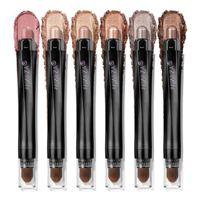 LUXAZA PRO front view of Brown Canyon set showing six pencils and packaging, quick neutral looks