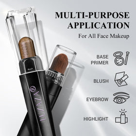 LUXAZA PRO close detail of built-in soft synthetic brush, blends colors for polished finish