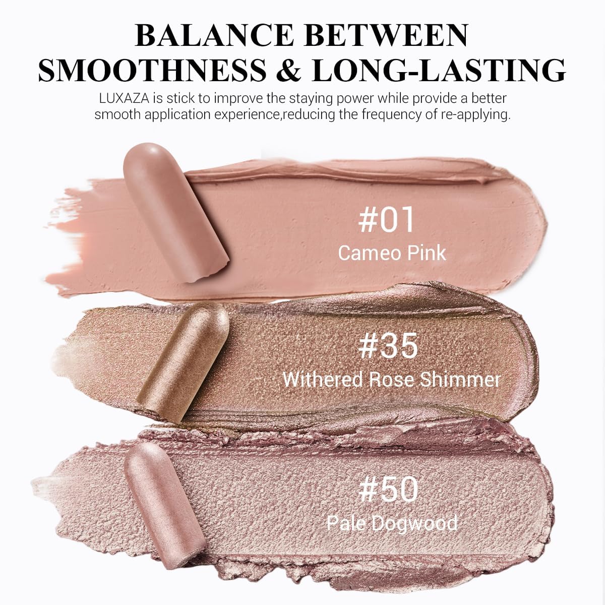 LUXAZA PRO creamy stick texture close-up showing smooth glide application benefit