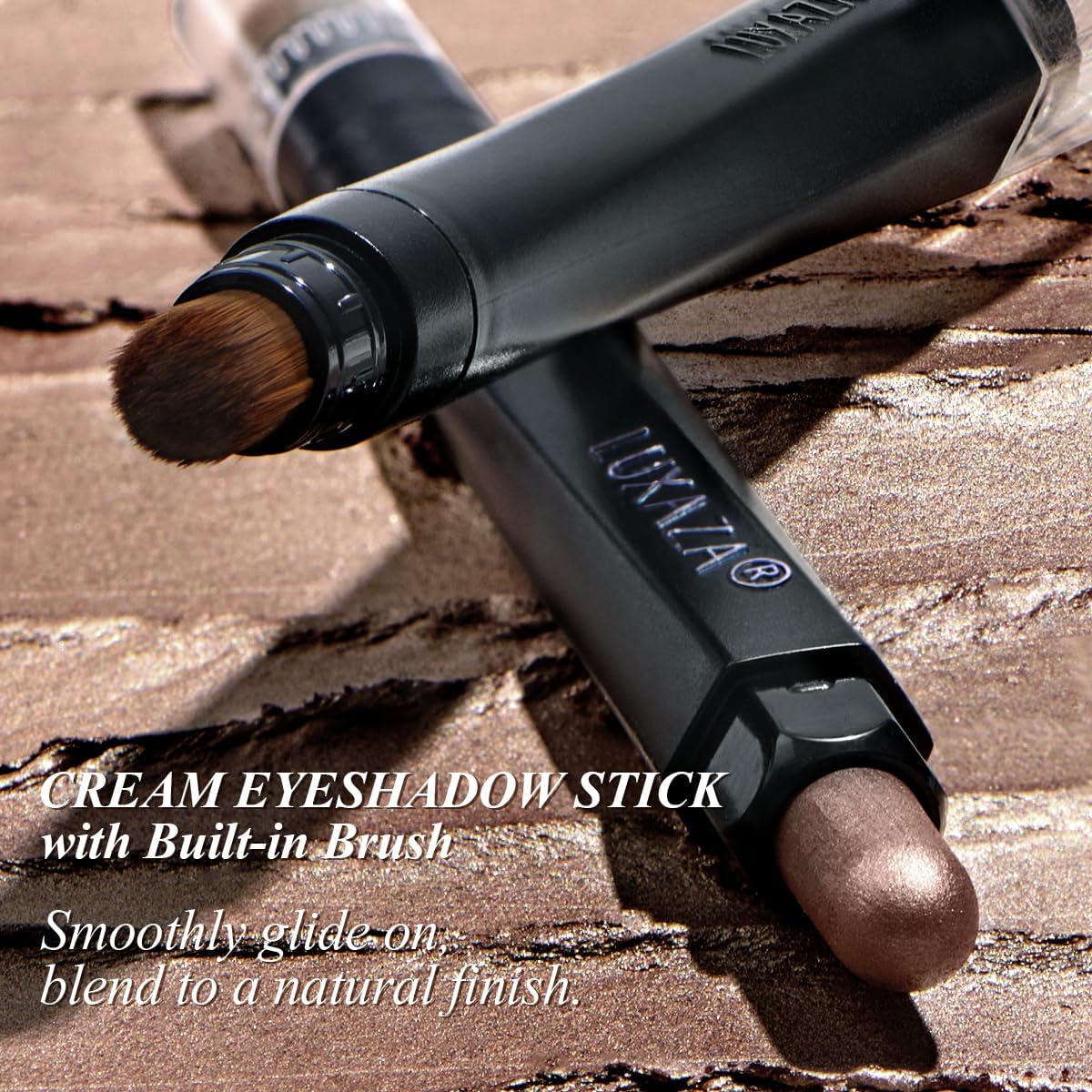 LUXAZA PRO set inside a travel makeup bag, compact and ready for on-the-go touchups