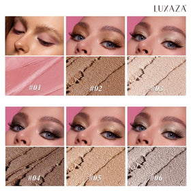LUXAZA PRO open sticks showing coordinated brown and shimmer shades, effortless color pairing