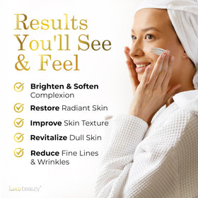 Luxe Beauty cream texture swirl highlighting lightweight absorption benefit non-greasy feel