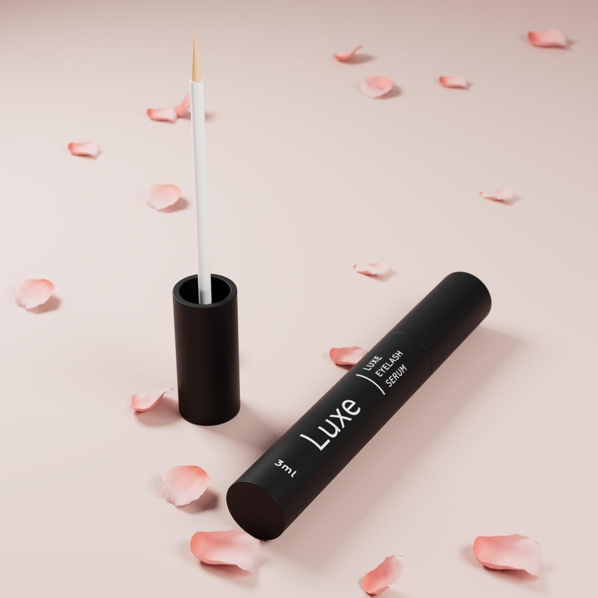 LUXE serum texture on fingertip highlighting lightweight absorption