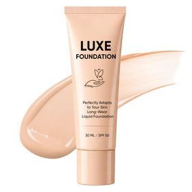 LUXE FOUNDATION front packaging showing bottle and branding for quick identification