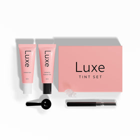 LUXE tint kit placed by bathroom mirror showing easy home use