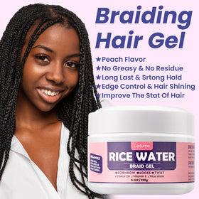 Luxfume used on braids showing before and after improved neatness