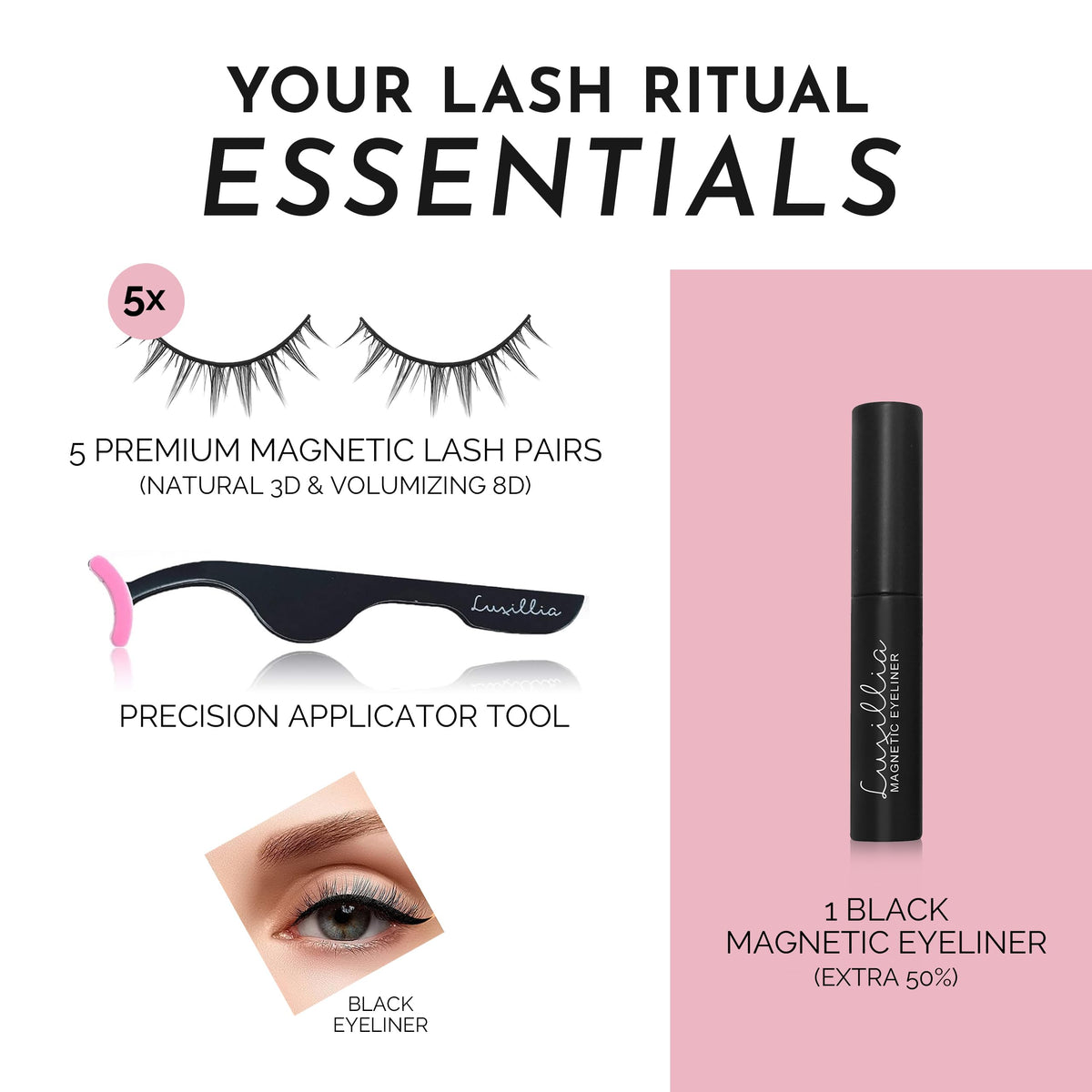 Luxillia applicator in use aligning lashes for precise placement