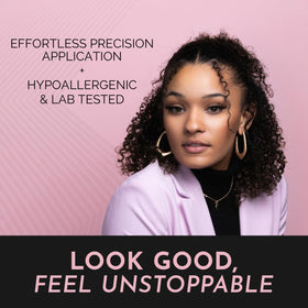 Luxillia brown shade on model for natural daytime lash look