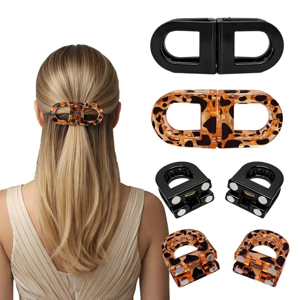luzia glo front view showing two magnetic hair clips and compact design benefit