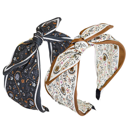 Lvyeer front view of both bow headbands showing style and contrast
