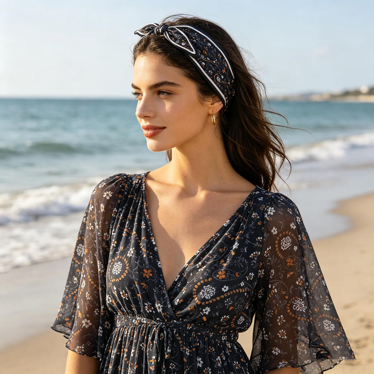 Lvyeer headband worn in street-style outfit offering versatile look